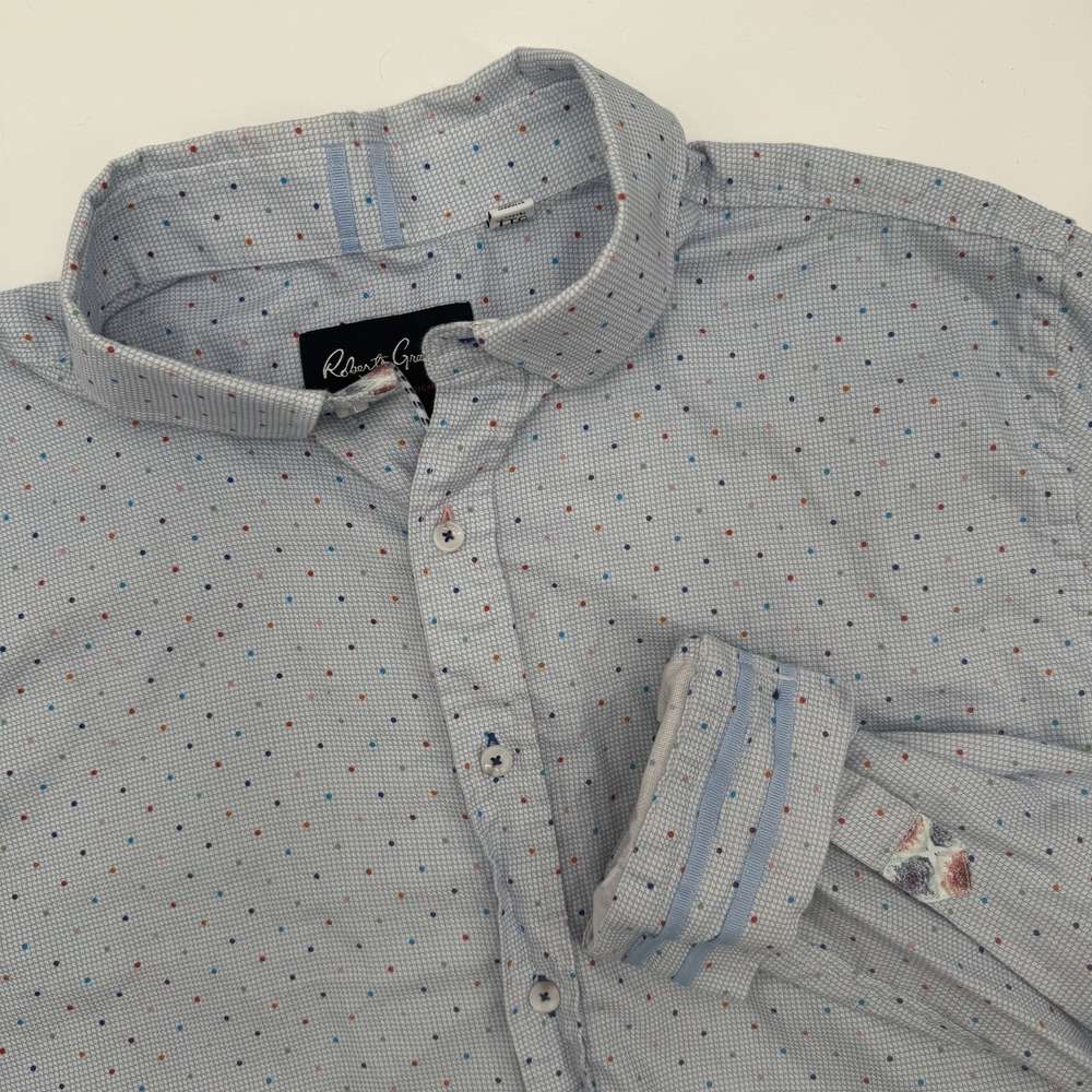 Robert Graham Modern Americana Tailored Fit‎ Mens 2XL Multicolor Polka Dots LS